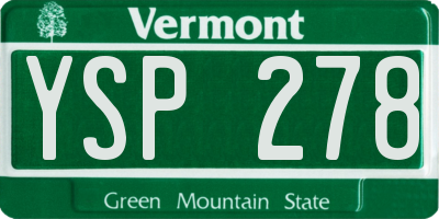 VT license plate YSP278