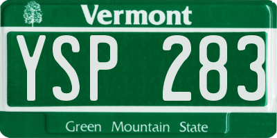 VT license plate YSP283