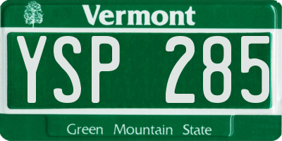 VT license plate YSP285