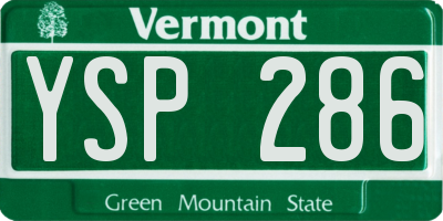 VT license plate YSP286