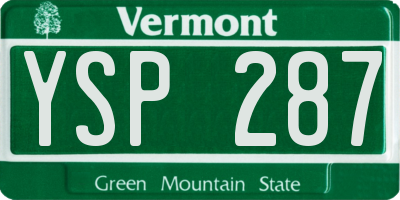 VT license plate YSP287