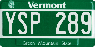 VT license plate YSP289