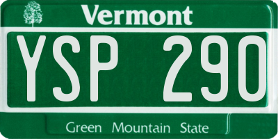 VT license plate YSP290