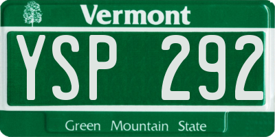 VT license plate YSP292