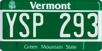VT license plate YSP293