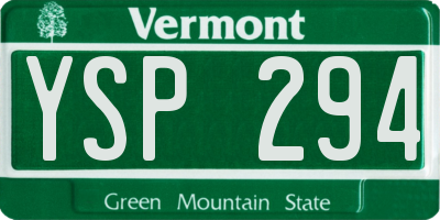 VT license plate YSP294