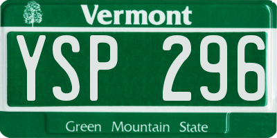 VT license plate YSP296