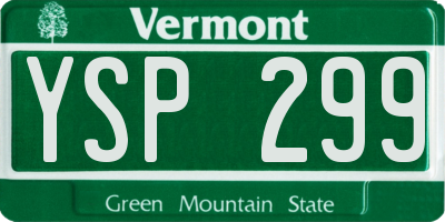 VT license plate YSP299