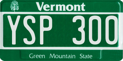 VT license plate YSP300