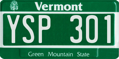 VT license plate YSP301