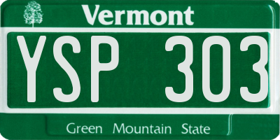 VT license plate YSP303