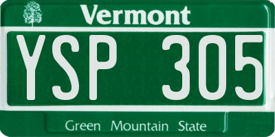 VT license plate YSP305