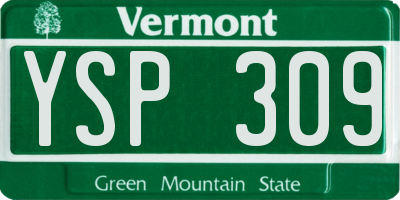 VT license plate YSP309