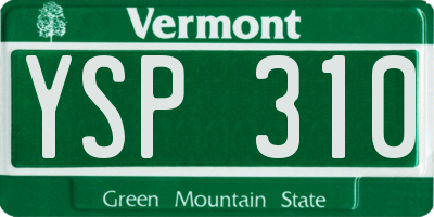 VT license plate YSP310