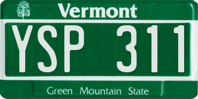 VT license plate YSP311