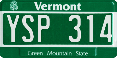 VT license plate YSP314