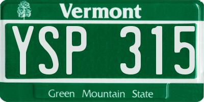VT license plate YSP315