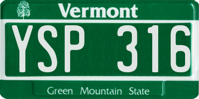 VT license plate YSP316