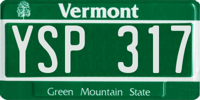 VT license plate YSP317