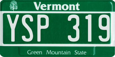 VT license plate YSP319
