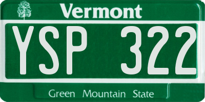 VT license plate YSP322