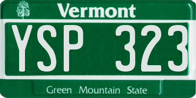 VT license plate YSP323