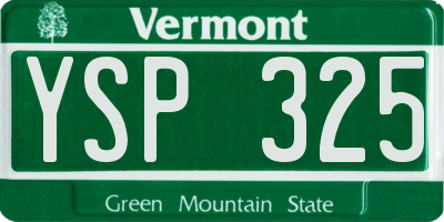 VT license plate YSP325