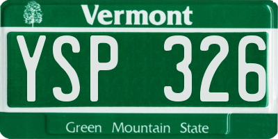 VT license plate YSP326