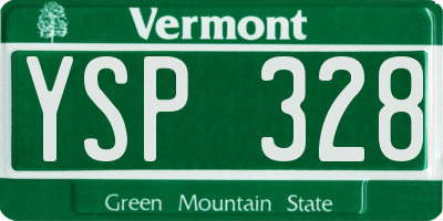 VT license plate YSP328