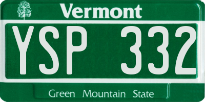 VT license plate YSP332