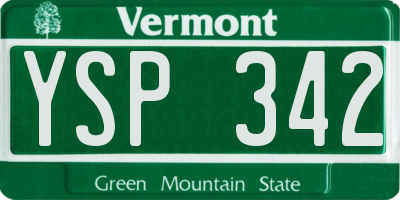VT license plate YSP342