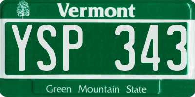 VT license plate YSP343