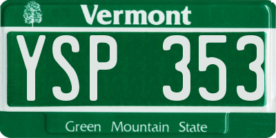 VT license plate YSP353