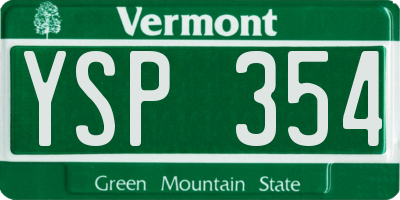 VT license plate YSP354