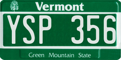 VT license plate YSP356