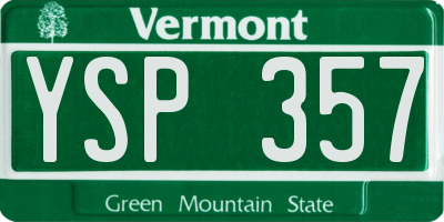 VT license plate YSP357