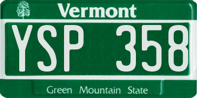 VT license plate YSP358