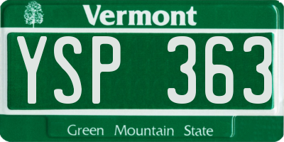 VT license plate YSP363
