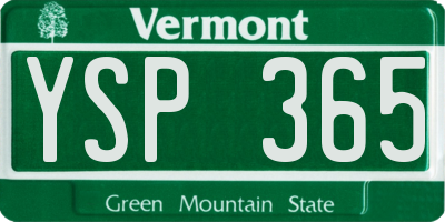 VT license plate YSP365