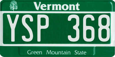 VT license plate YSP368