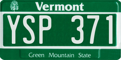 VT license plate YSP371