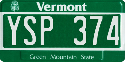 VT license plate YSP374