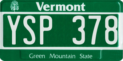 VT license plate YSP378