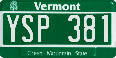 VT license plate YSP381