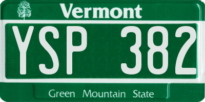 VT license plate YSP382