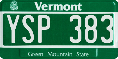 VT license plate YSP383
