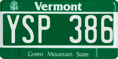 VT license plate YSP386