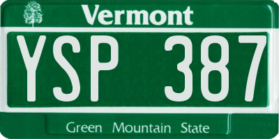 VT license plate YSP387
