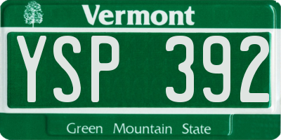 VT license plate YSP392