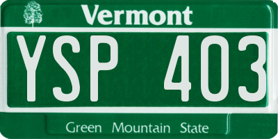 VT license plate YSP403